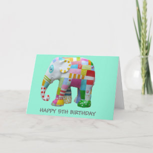 Cute leksak retro elephant whimsisial-födelsedag kort