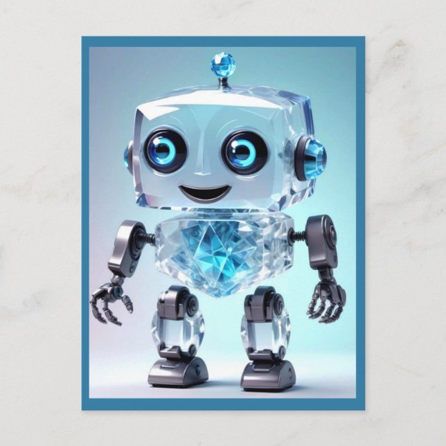Cute Leksak Robot Vykort (Framsida)