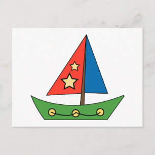 Cute Leksak-segelbåt Vykort