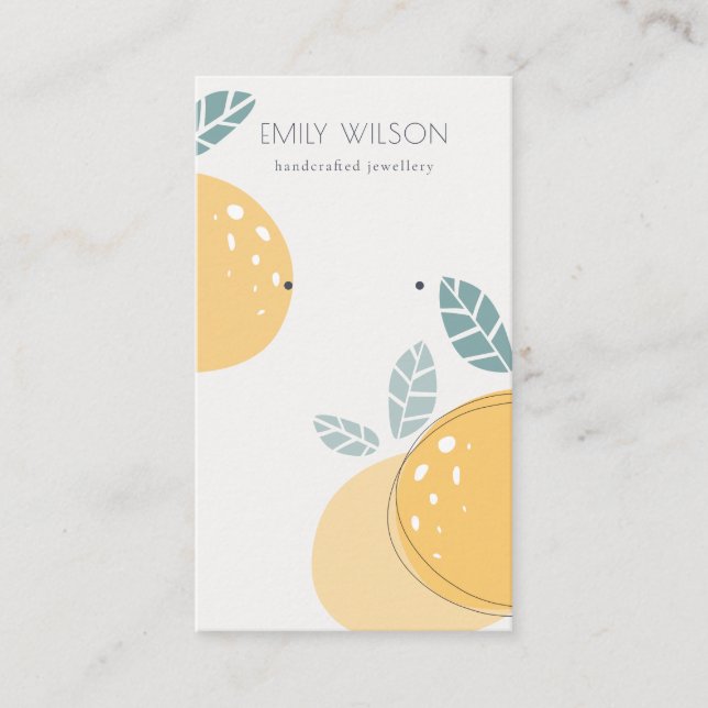 Cute Lemon Abstrakt Fruit Bold Earring Visning Visitkort (Framsida)