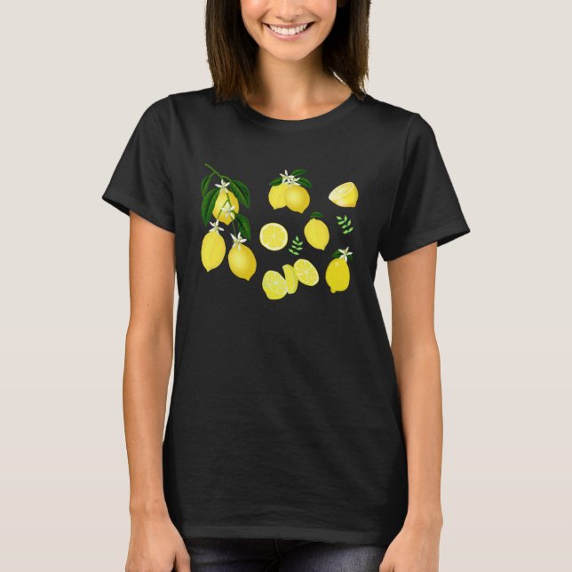 Cute Lemon Botanical Gardening summertime Lemon T Shirt (Framsida)