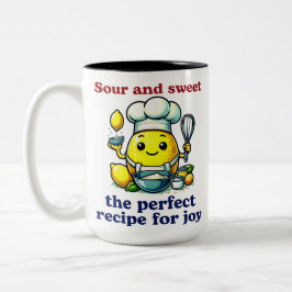 Cute Lemon Chef Baking Glatt Devices Två-Tonad Mugg