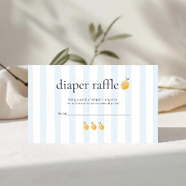 Cute Lemon Citrus Baby Shower Diaper Raffle Tilläggskort