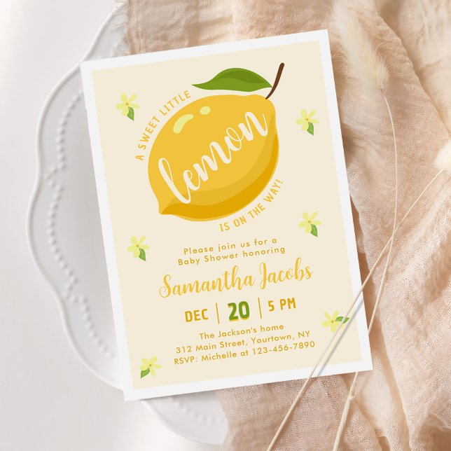 Cute Lemon Citrus Baby Shower Inbjudningar (Skapare uppladdad)
