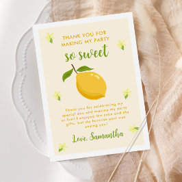 Cute Lemon Citrus Födelsedagsfest Tack Kort