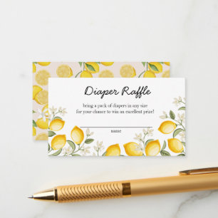 Cute Lemon Citrus Fruit Sommarblad Raffle Tilläggskort