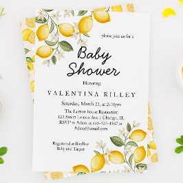Cute Lemon Citrus Fruit Summer Baby Shower Inbjudningar