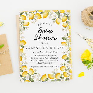 Cute Lemon Citrus Fruit Summer Baby Shower Inbjudningar