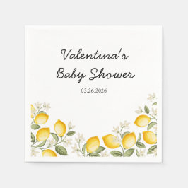 Cute Lemon Citrus Fruit Summer Baby Shower Pappersservett
