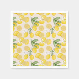 Cute Lemon Citrus Fruit Summer Baby Shower Pappersservett
