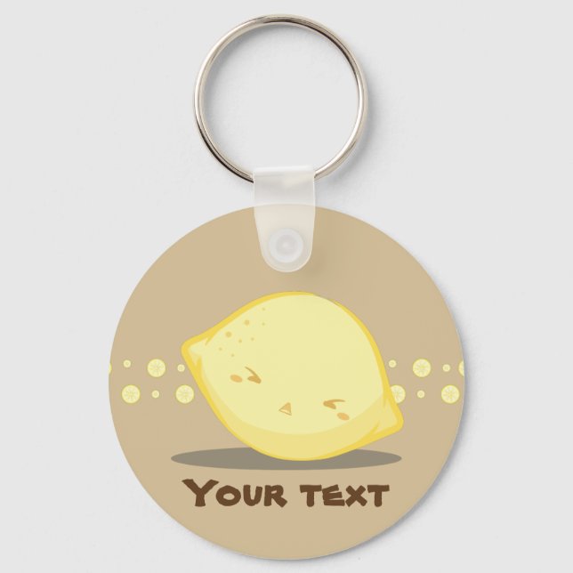 Cute Lemon Fruit Keychain Nyckelring (Framsida)