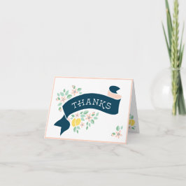 Cute Lemon Gult Botanical Baby Shower Tack Kort