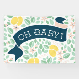 Cute Lemon Gult Botanical Löv Baby Shower