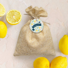 Cute Lemon Gult Botaniskt fet babyskor Gåvor Etiketter