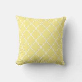 Cute Lemon Gult Quatrefoil Moroccan Mönster Kudde
