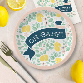Cute Lemon Gult Rosa Botaniskt babyskor