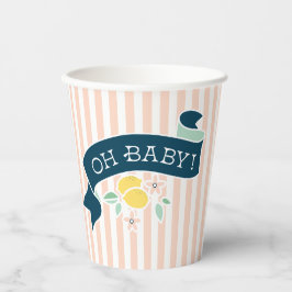 Cute Lemon Gult Rosa Rand Baby Shower