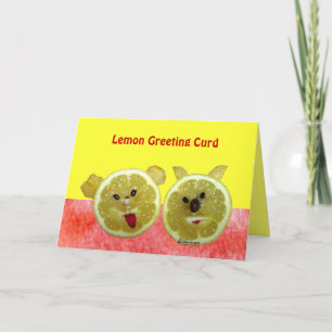 Cute Lemon Hälsning Curd Card Kort