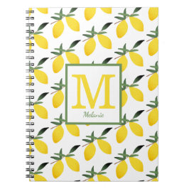 Cute Lemon Monogram Namn bärbar dator Anteckningsbok