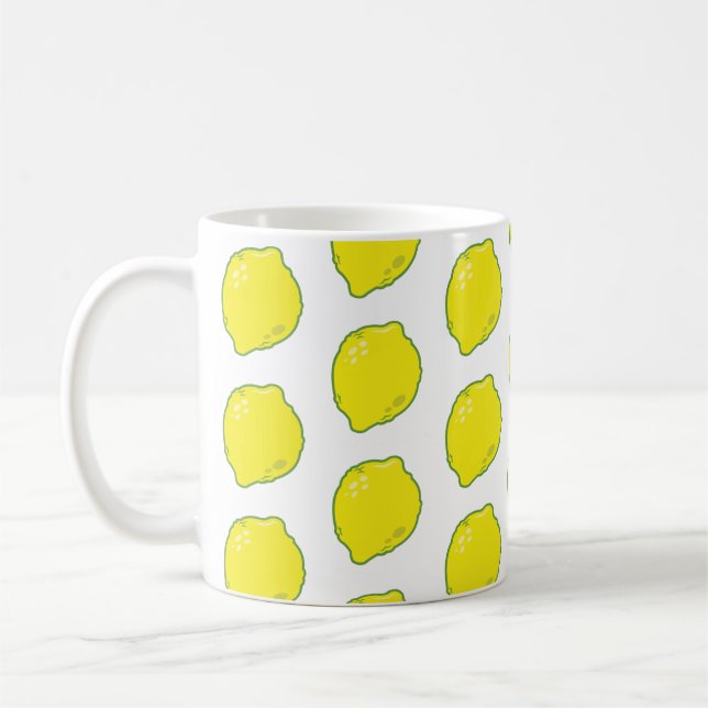 Cute Lemon Mönster Kaffemugg (Vänster)