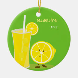 Cute Lemon och Lemonade Food Julgransprydnad Keramik
