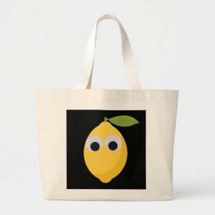Cute Lemon-tecken med Googly Ögon Jumbo Tygkasse