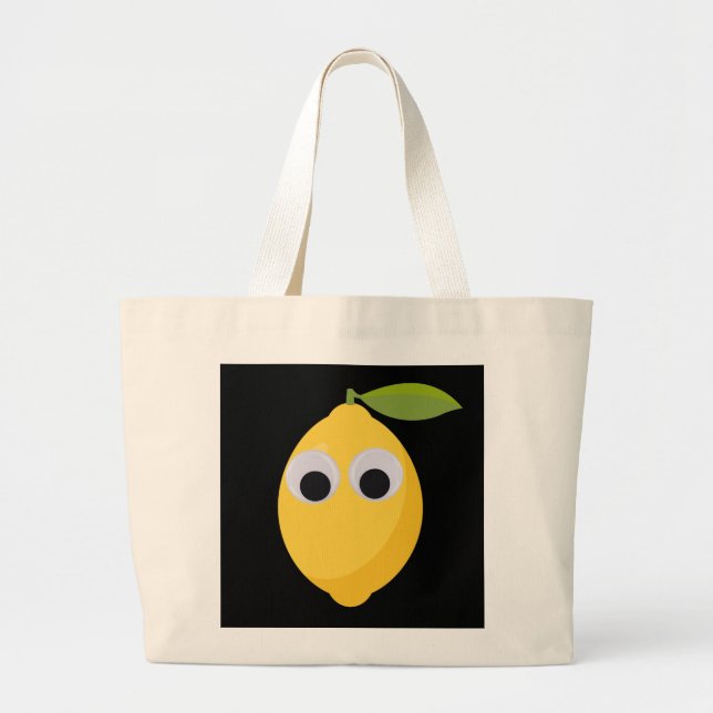 Cute Lemon-tecken med Googly Ögon Jumbo Tygkasse (Framsidan)