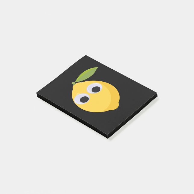 Cute Lemon-tecken med Googly Ögon Post-it Block (Vinklad)