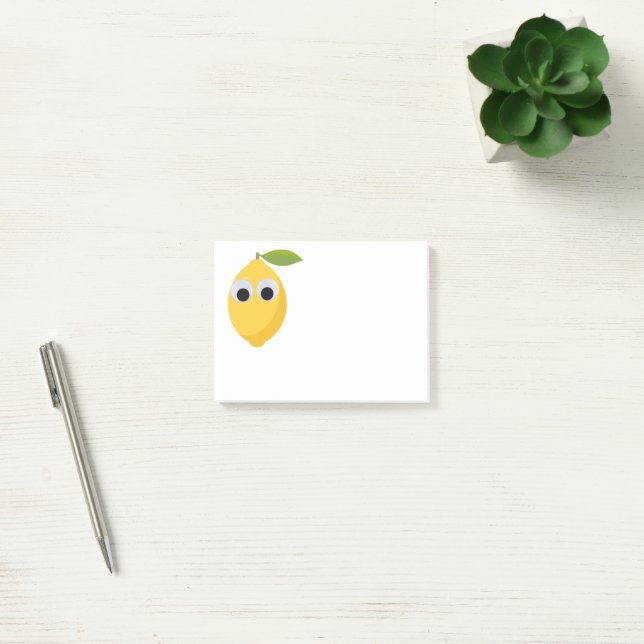 Cute Lemon-tecken med Googly Ögon Post-it Block (Kontor)