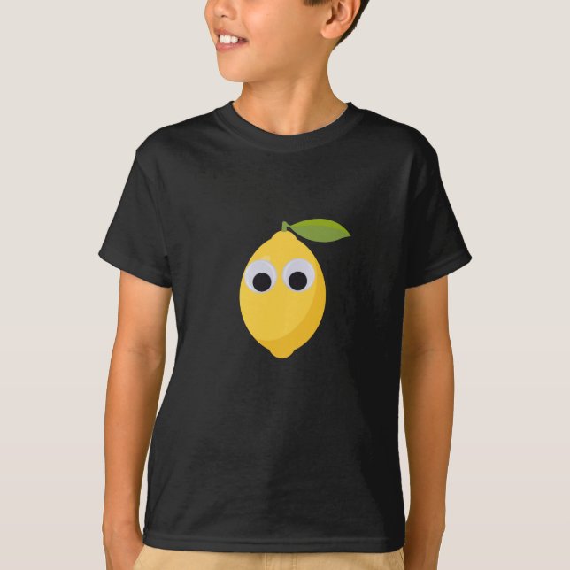 Cute Lemon-tecken med Googly Ögon T Shirt (Framsida)