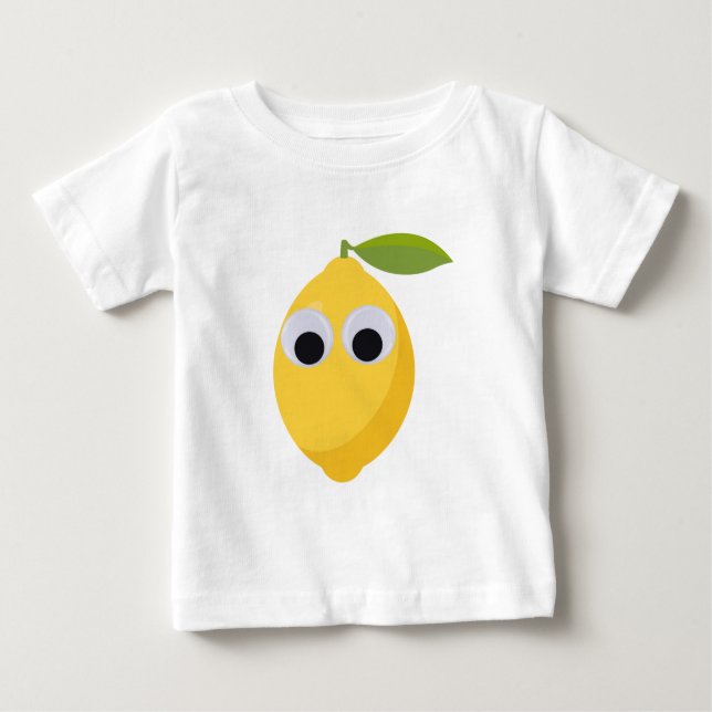 Cute Lemon-tecken med Googly Ögon T Shirt (Framsida)