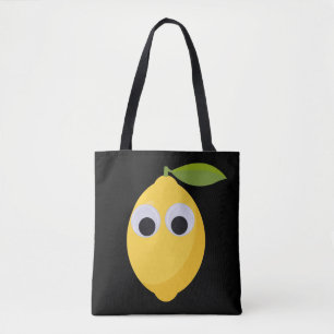 Cute Lemon-tecken med Googly Ögon Tygkasse