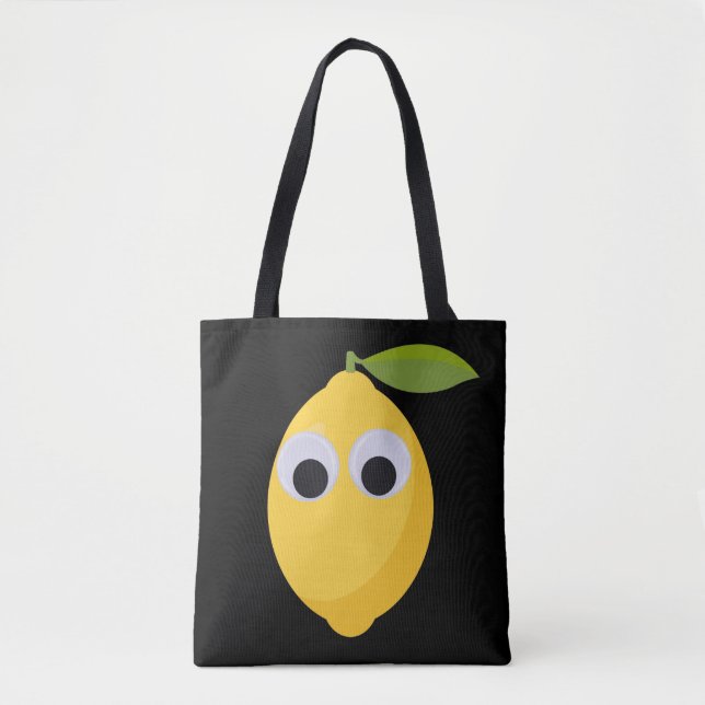 Cute Lemon-tecken med Googly Ögon Tygkasse (Framsida)