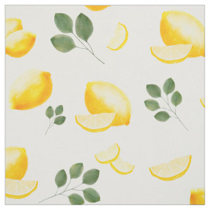 Cute Lemon Upprepande mönster citrus gult grönt Tyg
