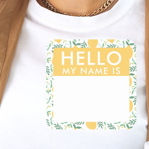 Cute Lemons Hej min Namn är Stickers Fyrkantigt Klistermärke