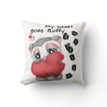 Cute Lemur Hugging big Plush Heart