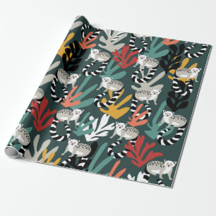 Cute Lemur Wrapping Papprare Presentpapper