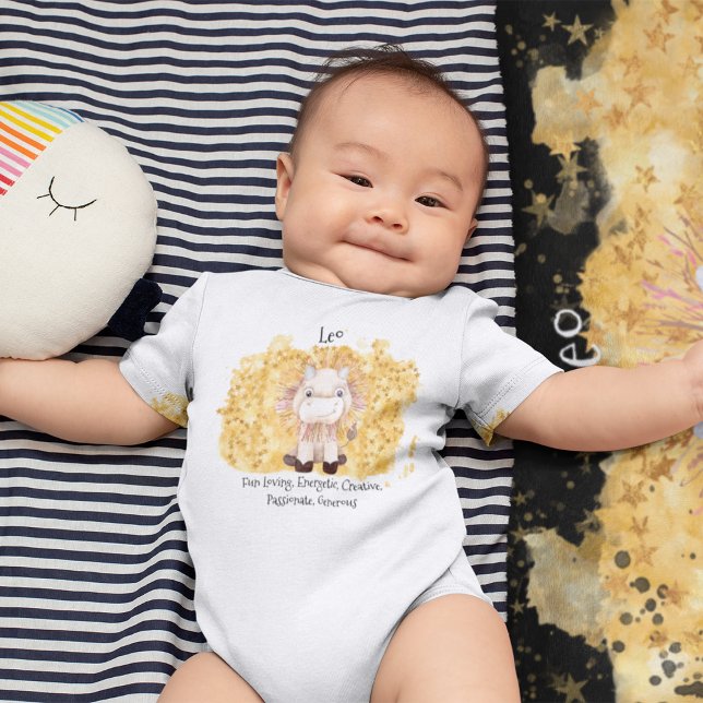 Cute Leo Lejon Watercolor Bull Zodiac T Shirt (Cute Leo Lion Watercolor Bull Zodiac Baby Bodysuit)