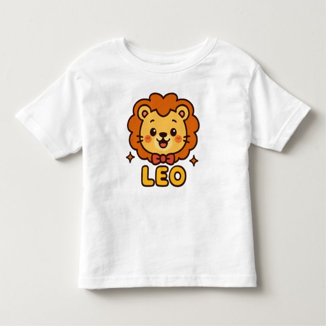 Cute Leo Zodiac Lejon - Tecknad Astrology Design T Shirt (Framsida)