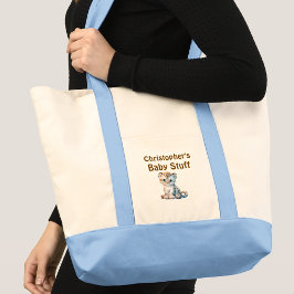 Cute leopard baby stuff name blue brown tygkasse