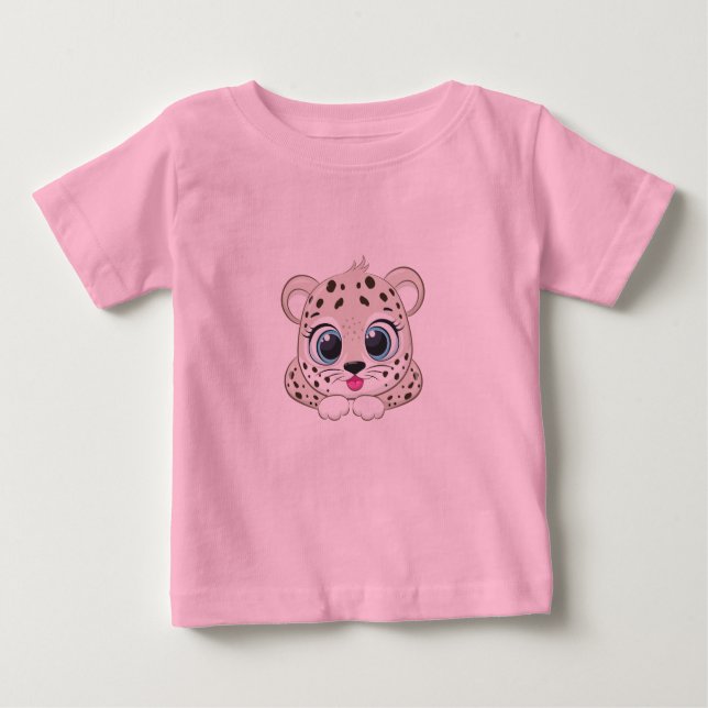 Cute Leopard Baby T-Shirt (Framsida)