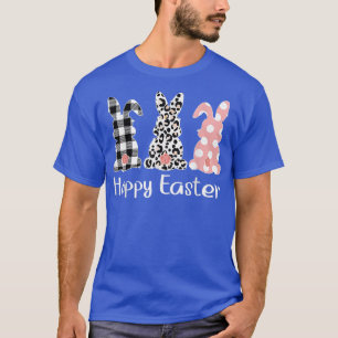 Cute Leopard Bunny Vår Hunt Eggs Rabbit Lycklig E T Shirt