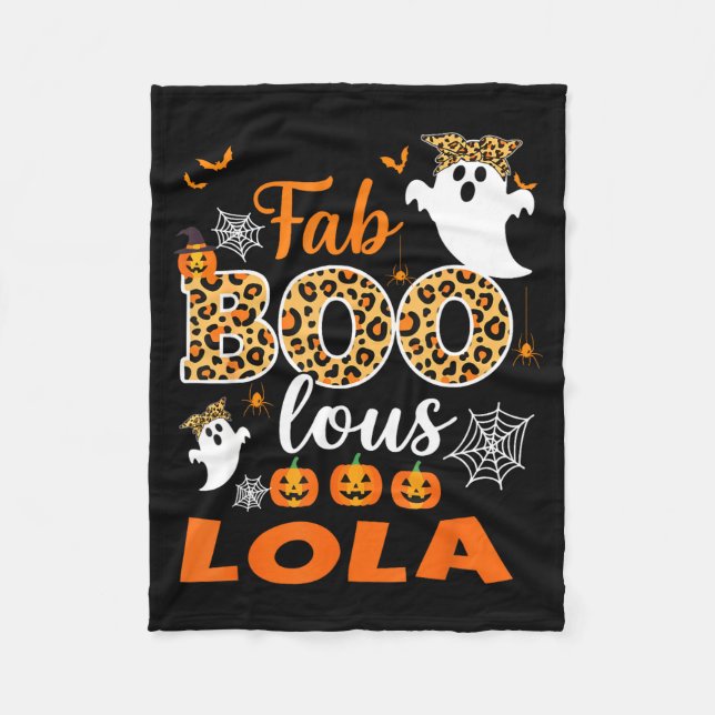 Cute Leopard Fab Boo Lous Lola Soky Halloween Cost Fleecefilt (Framsidan)
