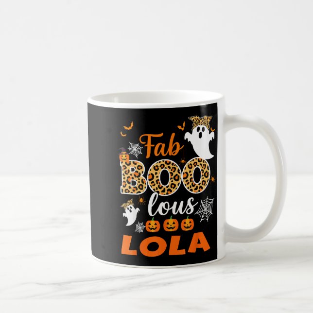 Cute Leopard Fab Boo Lous Lola Soky Halloween Cost Kaffemugg (Höger)