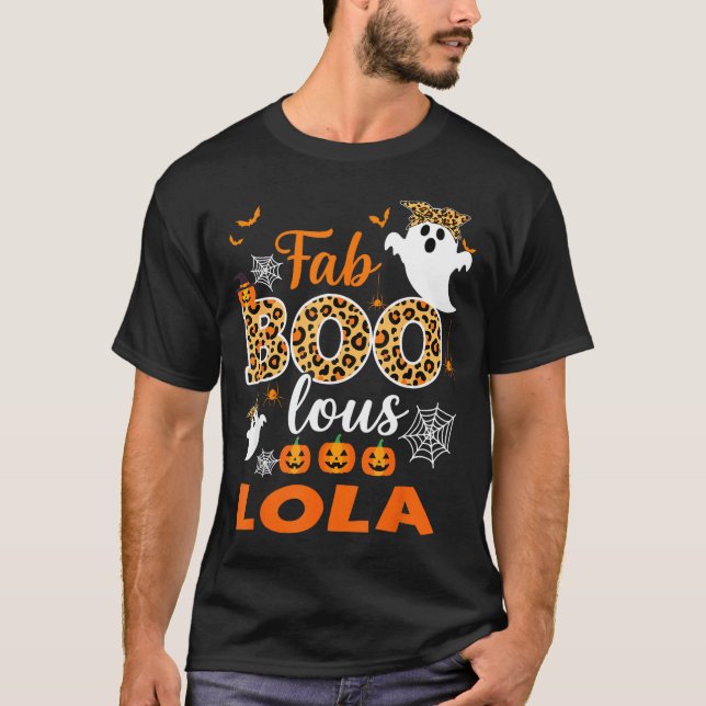 Cute Leopard Fab Boo Lous Lola Soky Halloween Cost T Shirt (Framsida)