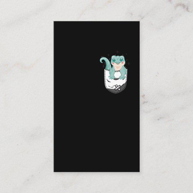 Cute Leopard Gecko Kawaii Reptile Visitkort (Framsida)