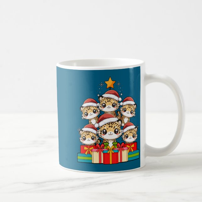 Cute Leopard Gecko Le Lizard Christmas Tree Xmas H Kaffemugg (Höger)