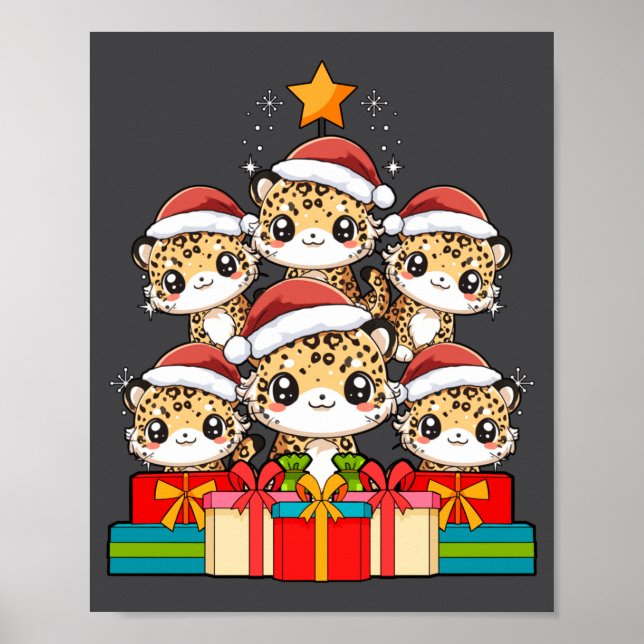Cute Leopard Gecko Le Lizard Christmas Tree Xmas H Poster (Framsidan)
