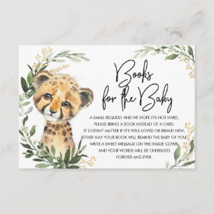 Cute Leopard Greenery Guld Safari Bokar för Baby Tilläggskort