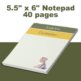 Cute leopard, grönt barn anteckningsblock